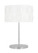 Generation Lighting Dottie Desk Lamp Polished Nickel Finish With White Linen Fabric Diffuser And Matte White Steel Shade (KST1002PN1)