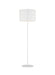 Generation Lighting Dottie Floor Lamp Matte White Finish With White Linen Fabric Diffuser And Matte White Steel Shade (KST1011MWT1)