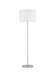 Generation Lighting Dottie Floor Lamp Polished Nickel Finish With White Linen Fabric Diffuser And Matte White Steel Shade (KST1011PN1)