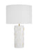 Generation Lighting Dottie Table Lamp Burnished Brass Finish With White Linen Fabric Diffuser And White Linen Fabric Shade (KST1022BBS1)