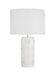 Generation Lighting Dottie Table Lamp Matte White Finish With White Linen Fabric Diffuser And White Linen Fabric Shade (KST1022MWT1)