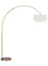 Generation Lighting Sawyer Floor Lamp Burnished Brass Finish With White Linen Fabric Shade (KST1031BBS1)