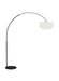 Generation Lighting Kate Spade Sawyer 1-Light Dimmable Floor Lamp In Midnight Black Finish With White Linen Fabric Shade (KST1031MBK1)