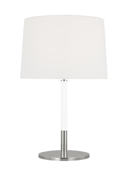 Generation Lighting Monroe Medium Table Lamp Polished Nickel Finish With White Linen Fabric Shade (KST1041PNGW1)