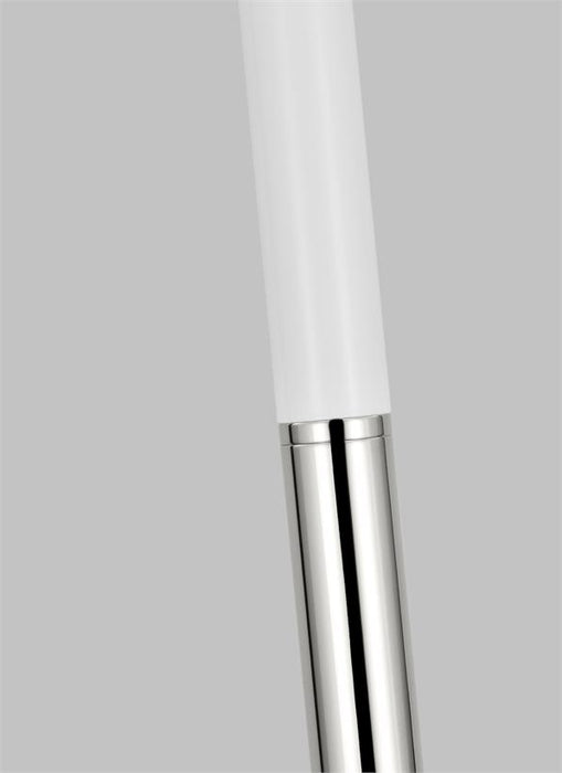 Generation Lighting Monroe Large Floor Lamp Polished Nickel Finish With White Linen Fabric Shade (KST1051PNGW1)