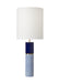 Generation Lighting Cade Casual 1-Light Indoor Large Table Lamp In Polar Blue Finish With White Linen Fabric Shade (KST1101CPB1)