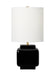 Generation Lighting Kate Spade Anderson 1-Light Dimmable Medium Table Lamp In Black Finish With White Linen Fabric Shade (KST1161CBK1)