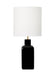 Generation Lighting Kate Spade Anderson 1-Light Dimmable Large Table Lamp In Black Finish With White Linen Fabric Shade (KST1171CBK1)