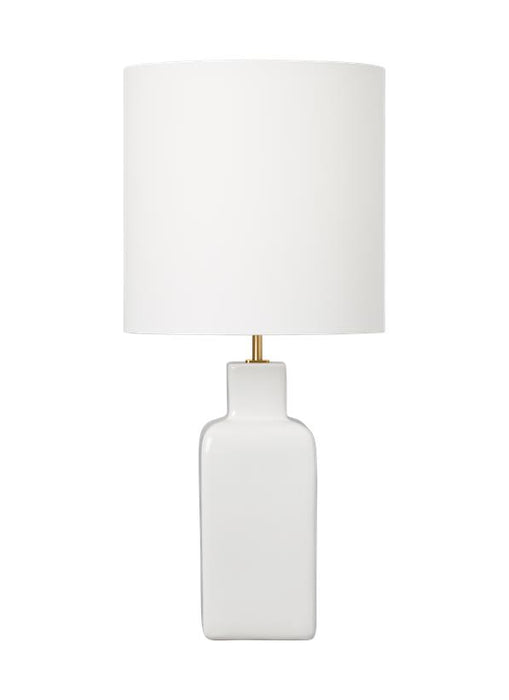 Generation Lighting Kate Spade Anderson 1-Light Dimmable Large Table Lamp In New White Finish With White Linen Fabric Shade (KST1171NWH1)