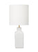 Generation Lighting Kate Spade Anderson 1-Light Dimmable Large Table Lamp In New White Finish With White Linen Fabric Shade (KST1171NWH1)