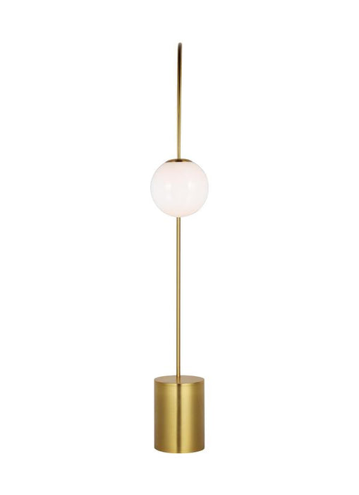 Generation Lighting Kate Spade New York Noemie 1-Light Extra Large Floor Lamp In Burnished Brass Finish With Milk Glass Shade (KST1191BBS1)