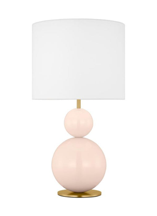 Generation Lighting Kate Spade New York Suki 1-Light Medium Table Lamp In Blush Finish With White Linen Fabric Shade (KST1221BLH1)