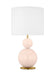 Generation Lighting Kate Spade New York Suki 1-Light Medium Table Lamp In Blush Finish With White Linen Fabric Shade (KST1221BLH1)