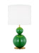 Generation Lighting Kate Spade New York Suki 1-Light Medium Table Lamp In Green Finish With White Linen Fabric Shade (KST1221GRN1)