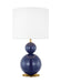 Generation Lighting Kate Spade New York Suki 1-Light Medium Table Lamp In Navy Finish With White Linen Fabric Shade (KST1221NVY1)