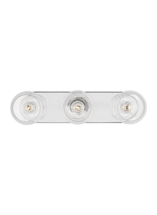 Generation Lighting Monroe Contemporary Dimmable Indoor 3-Light Vanity In A Polished Nickel Finish With Clear Glass Shades (KSV1023PNGW)