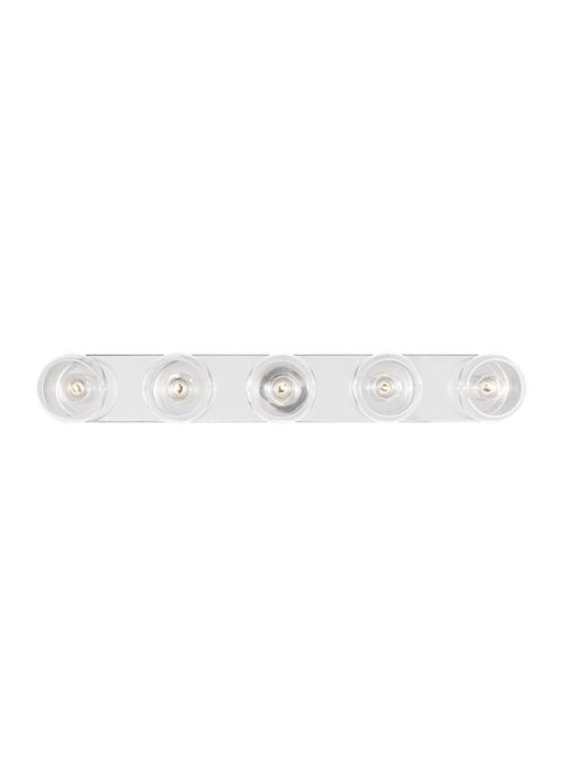 Generation Lighting Monroe Contemporary Indoor Dimmable 5-Light Vanity In A Polished Nickel Finish With Clear Glass Shades (KSV1035PNGW)