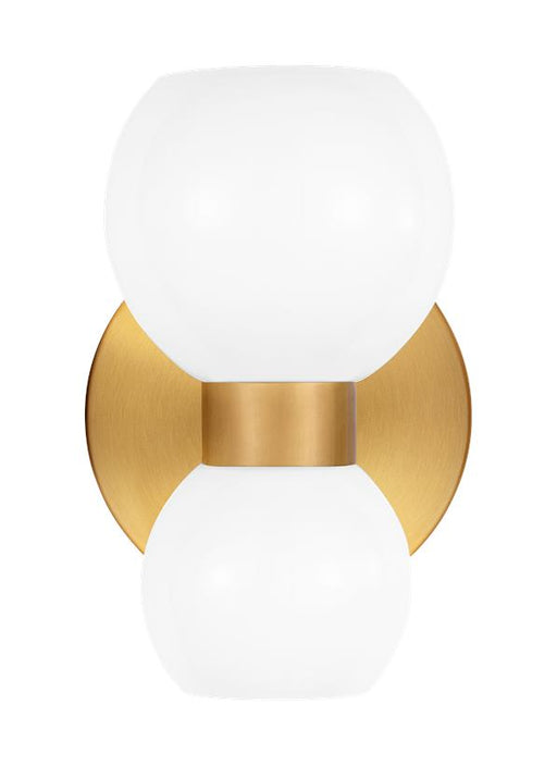 Generation Lighting Londyn Modern Indoor Dimmable Single Sconce Wall Fixture In A Burnished Brass Finish With Milk White Glass Shade (KSW1022BBSMG)