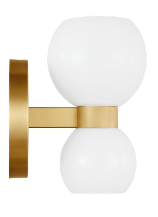 Generation Lighting Londyn Modern Indoor Dimmable Single Sconce Wall Fixture In A Burnished Brass Finish With Milk White Glass Shade (KSW1022BBSMG)