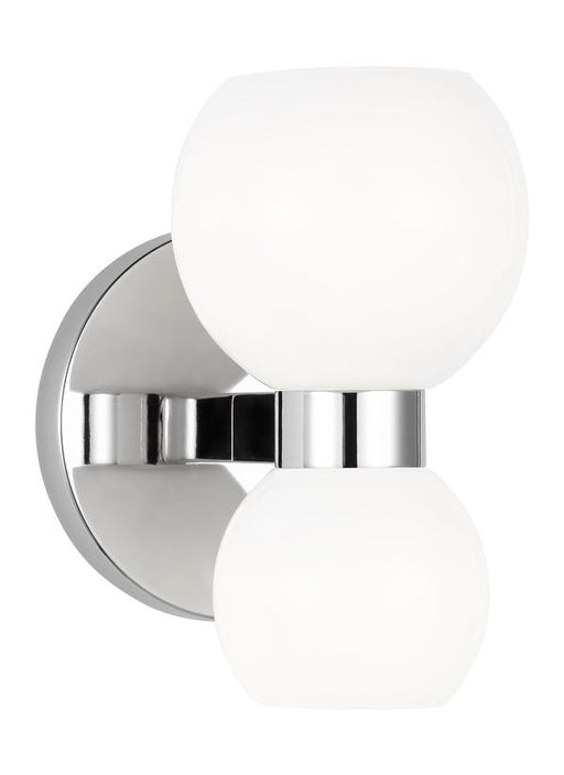 Generation Lighting Londyn Modern Indoor Dimmable Single Sconce Wall Fixture In A Polished Nickel Finish With Milk White Glass Shade (KSW1022PNMG)