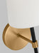 Generation Lighting Monroe Modern 1-Light Indoor Dimmable Wall Small Single Sconce Burnished Brass Gold With White Linen Fabric Shade (KSW1081BBSGBK)