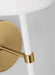 Generation Lighting Monroe Tail Sconce Burnished Brass Finish With White Linen Fabric Shade (KSW1091BBSGW)