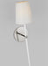 Generation Lighting Monroe Tail Sconce Polished Nickel Finish With White Linen Fabric Shade (KSW1091PNGW)