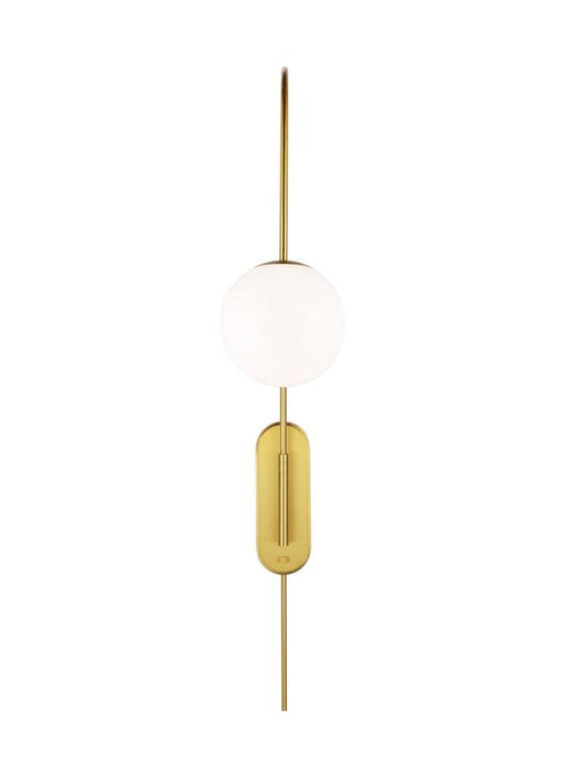 Generation Lighting Kate Spade New York Noemie 1-Light Grande Sconce In Burnished Brass Finish With Milk Glass Shade (KSW1171BBS)