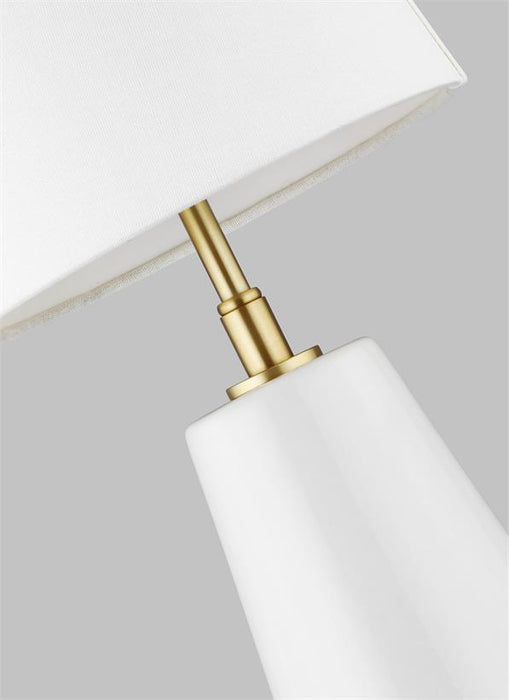 Generation Lighting Lorne Table Lamp Arctic White Finish With White Linen Fabric Shade (KT1201ARC1)
