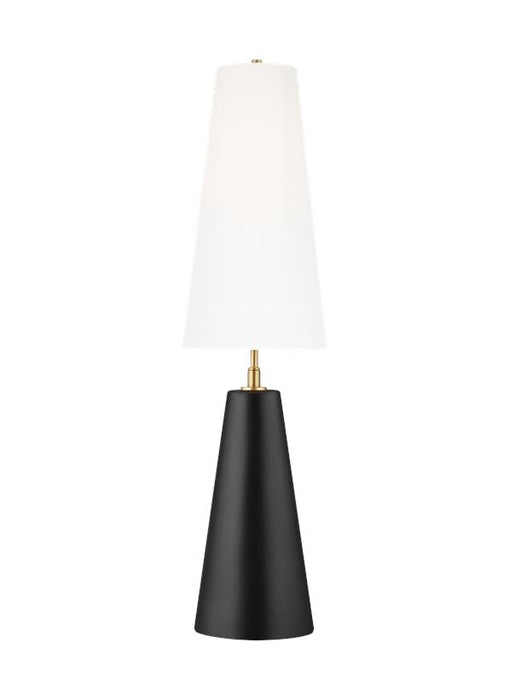 Generation Lighting Lorne Table Lamp Coal Finish With White Linen Fabric Shade (KT1201COL1)