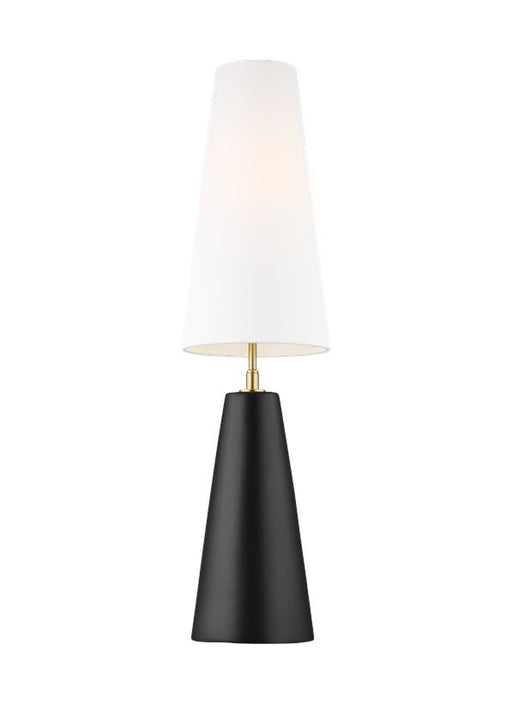 Generation Lighting Lorne Table Lamp Coal Finish With White Linen Fabric Shade (KT1201COL1)