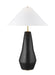 Generation Lighting Contour Tall Table Lamp Coal Finish With White Linen Fabric Shade (KT1231COL1)