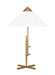 Generation Lighting Franklin Table Lamp Burnished Brass Finish With White Linen Fabric Shade (KT1281BBS1)
