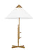 Generation Lighting Franklin Table Lamp Burnished Brass Finish With White Linen Fabric Shade (KT1281BBS1)