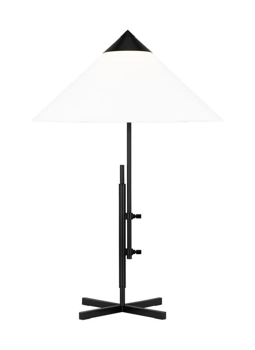 Generation Lighting Franklin Table Lamp Deep Bronze Finish With White Linen Fabric Shade (KT1281BNZ1)