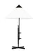 Generation Lighting Franklin Table Lamp Deep Bronze Finish With White Linen Fabric Shade (KT1281BNZ1)