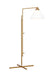 Generation Lighting Franklin Task Floor Lamp Burnished Brass Finish With White Linen Fabric Shade (KT1301BBS1)