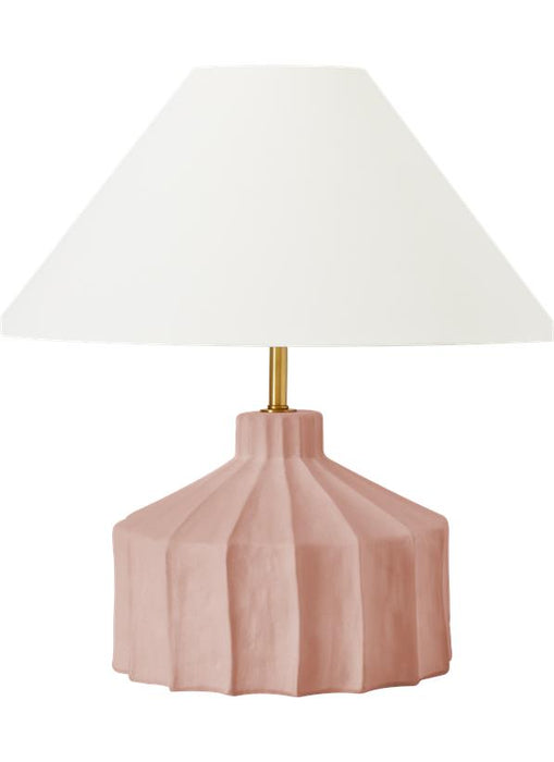 Generation Lighting Veneto Medium Table Lamp Dusty Rose Finish With White Linen Fabric Shade (KT1321DR1)