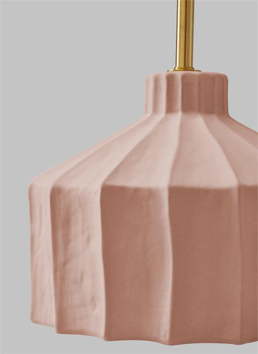 Generation Lighting Veneto Medium Table Lamp Dusty Rose Finish With White Linen Fabric Shade (KT1321DR1)