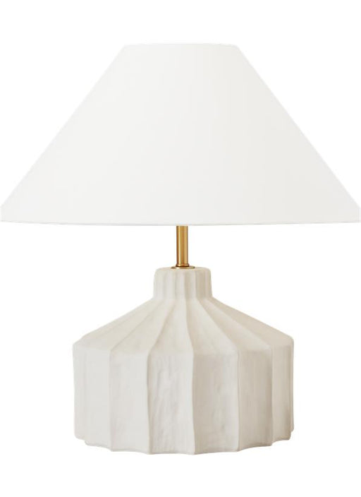 Generation Lighting Veneto Medium Table Lamp Matte Concrete Finish With White Linen Fabric Shade (KT1321MC1)