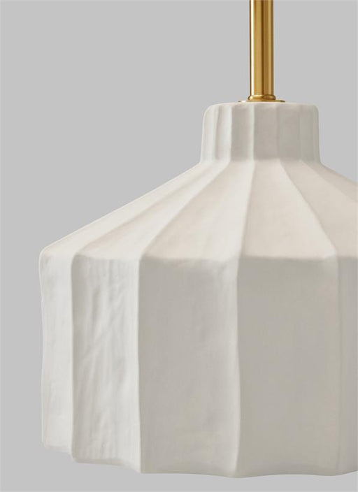 Generation Lighting Veneto Medium Table Lamp Matte Concrete Finish With White Linen Fabric Shade (KT1321MC1)