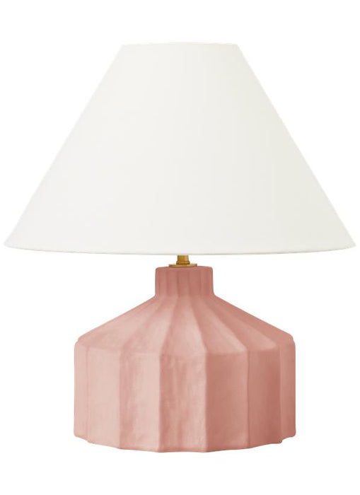 Generation Lighting Veneto Small Table Lamp Dusty Rose Finish With White Linen Fabric Shade (KT1331DR1)
