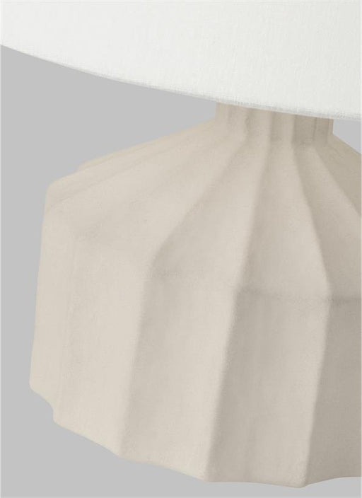 Generation Lighting Veneto Small Table Lamp Matte Concrete Finish With White Linen Fabric Shade (KT1331MC1)