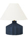 Generation Lighting Veneto Small Table Lamp Matte Medium Blue Wash Finish With White Linen Fabric Shade (KT1331MMBW1)
