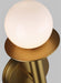 Generation Lighting Nodes Sconce Burnished Brass Finish With Milk White Glass Shade (KW1001BBS)