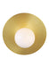 Generation Lighting Nodes Large Angled Sconce Burnished Brass Finish With Milk White Glass Shade (KW1041BBS)
