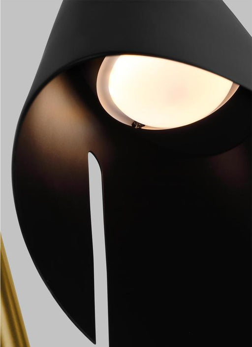 Generation Lighting Cambre Modern 1-Light Integrated LED Indoor Dimmable Small Task Wall Sconce Burnished Brass Gold-Midnight Black Steel Shade (KW1131MBKBBS-L1)