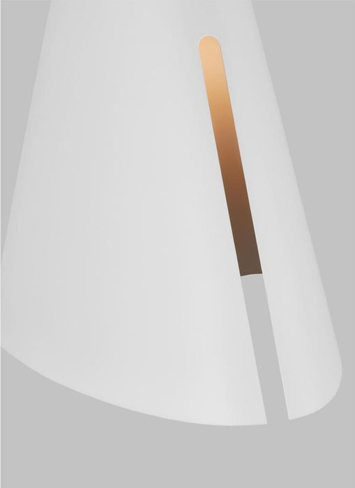 Generation Lighting Cambre Modern 1-Light Integrated LED Indoor Dimmable Small Wall Sconce Burnished Brass Gold-Matte White Steel Shade (KW1141MWTBBS-L1)
