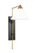 Generation Lighting Franklin Wall Sconce Burnished Brass and Deep Bronze Finish With White Linen Fabric Shade (KWL1121BBSBNZ)