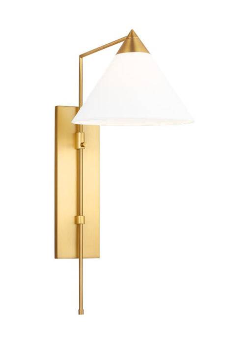 Generation Lighting Franklin Wall Sconce Burnished Brass Finish With White Linen Fabric Shade (KWL1121BBS)
